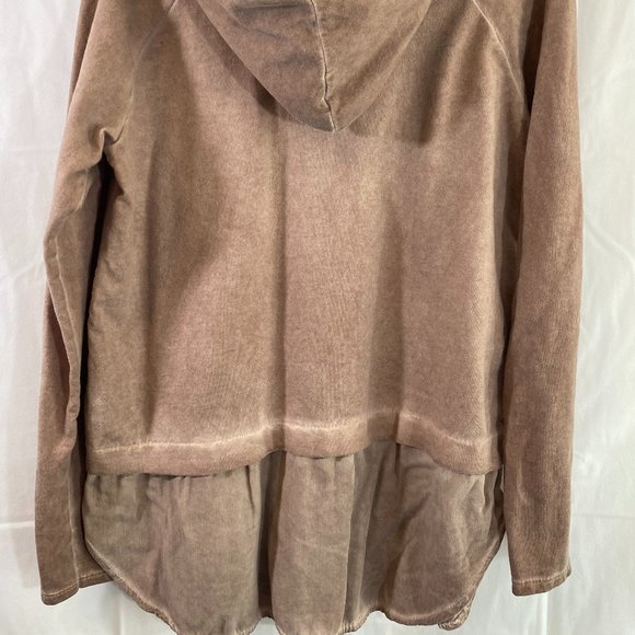 Made in Italy Light Brown Sequined Long Sleeve Hoodie Top NWOT Size Large - Picture 10 of 15